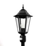 Weglamp met bewegingsmelder BRISTOL glas aluminium zwart H: 120cm E27 IP44 paal licht buiten tuin