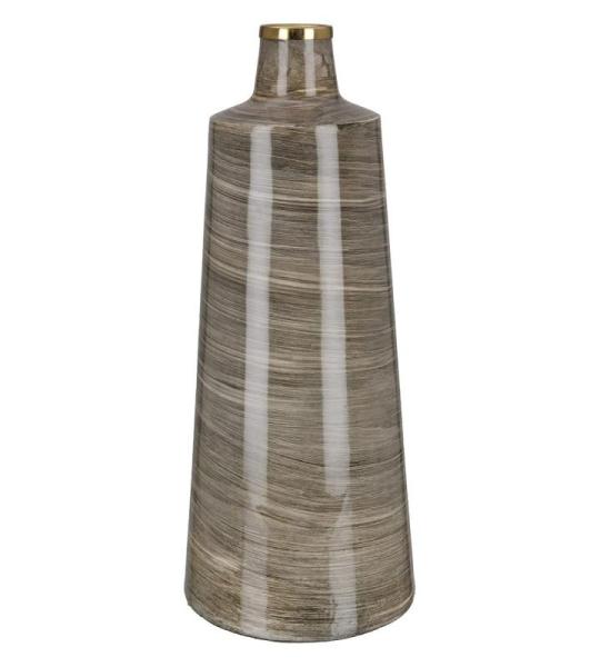Vaas bloemenvaas van metaal - decoratie woonkamer cadeau voor vrouwen verjaardag Moederdag - kleur bruin goud hoogte 37 cm