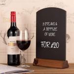 Krijtborden UK A4 Tafel Top Krijtborden met Plint (Pak van 5), Hout, Rustiek Bruin, 36 x 24 x 22 cm
