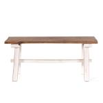 Rustiekhouten bank Anzio 90 | 90x39x26cm (BxHxD), bank gemaakt van mahonie hout | inklapbare bank, houten bank, keukenbank van hout, vouwbank | Kleur: 06 wit landhuis