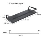 Zwevende houten wandplank, wandgemonteerde zwevende planken met handdoekhouder, rustieke opbergplanken, ideaal voor woonkamer, slaapkamer, hal, badkamer, 2 stuks (zwart)