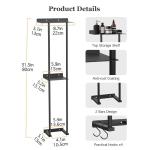 Towel Racks Wall Mounted, 2 Tier Bathroom Towel Storage Organizer, 80cm Wall Towel Holder with 4 Hooks & Storage Shelf Large Capacity Rolled Towel Holders for bathrooms En Suite To