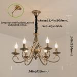 Rustieke Kroonluchter Frans Landelijk Vintage Kroonluchter Metaal Antiek Brons Hanglamp voor Eiland Keuken Boerderij Eetkamer Woonkamer 6 Licht Brons