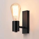 Wandlamp voor binnen, zwart, retro, E27, draaibaar, vintage wandspot, wandspot, rustieke industriële lamp, industriële wandverlichting voor woonkamer, slaapkamer, eetkamer, kinde