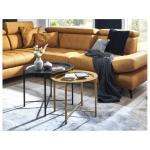 HAKU Möbel Salontafel set van 2, metaal, zwart/goud, Ø 52 x H 44 cm/Ø 62 x H 49 cm