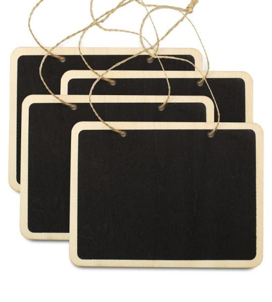 4 stuks krijtbord, klein, mini-krijtbord, bordjes, etiketten, dubbelzijdig krijtbord, voor memo-berichten, hangers, klein bord ophangen voor kamer, kantoor, thuis