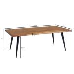 Koffietafel Massief Sheesham-Hout en Metaal 110x60x40 cm Salontafel Bruin | Vierkante Tafel Woonkamer Moderne met Boomrand | Lage Bijzettafel Woonkamertafel