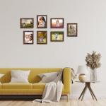 7 stuks fotolijsten set 13x18 cm voor 18x13 foto's en foto's, bruine fotolijst collage, wand- of tafelstandaard - cadeau vriend