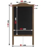 WATERDICHT rustiek handgemaakt houten krijtbord, klantenstopper, standaard krijtbord (120 x 60 cm), tweezijdig bord, reclamebord, reclamestandaard, trottoirstandaard