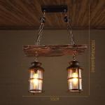 Hanglamp Vintage Hangende Verlichting Eetkamer Kroonluchter Binnen Retro Industriële Hangende Lamp Van Hout Metaal Glazen Lampenkap E27 Plafondverlichting Bar Hoogte Verstelbaar P