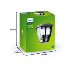 Creek Outdoor wandlamp (60 W), weerbestendige buitenlamp, E27-lamp zonder lamp, zwart