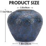 Blaue Keramikvase, blaue Vasen für Heimdekoration, rustikale große blaue Keramikvasen für Tafelaufsätze, blaue dekorative Vasen für Wohnzimmer, Tisch, Küche und Büro, modern