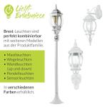 Brest Buitenwandlamp, aluminium en glas, wit, IP23, voor tuin, ingang, balkon, T:24,5 cm, E27 lantaarn, rustieke wandlamp voor buiten