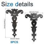 6 stuks klassieke decoratieve T-, 3,2 inch zware zinklegering T-riem antieke schuurdeur met schroeven (zwart)
