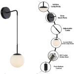 Industrie Innen Wandleuchte mit Stecker Vintage Metall Wandlicht Lampen mit Schalter E27 Metall Wandbeleuchtung Warme Licht Einstellbare Drop Wandlampe für Wohnzimmer Restaurant (
