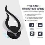 Accu wandlamp dimbaar LED wandlamp draadloos binnenwandlamp magneet met aanraakschakelaar 3 kleurtemperaturen voor woonkamer slaapkamer gang oplaadbare wandlampen, zwart