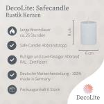 : 6 x Rustieke stompkaarsen 80/60 mm Safe Candle zelfdovend. Brandduur ca. 25 uur - 100% made in Germany door Wenzel kaarsen - RAL gecertificeerd (wit)