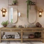 Vintage wandlamp voor binnen, E27, industriële retro wandlamp, creatief harsgeweidesign, rustieke hallamp met glazen lampenkap voor woonkamer, slaapkamer, keuken, bar, café, hal,