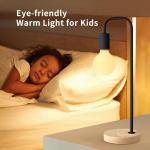 Industriële tafellamp voor de slaapkamer, volledig dimbare moderne bedlampen met 2700 K warme gloeilamp voor kinderen, lezen, minimalistische bedlampjes voor op kantoor (zwart)