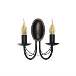 Wandlamp Metaal Bruin Antiek Keuken Hal Woonkamer T:15 cm E14 max. 60 Watt incl. Kaarsen Klassieke Wandlamp Slaapkamer WIOLETTA