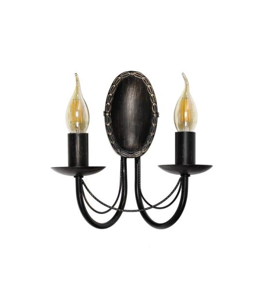 Wandlamp Metaal Bruin Antiek Keuken Hal Woonkamer T:15 cm E14 max. 60 Watt incl. Kaarsen Klassieke Wandlamp Slaapkamer WIOLETTA
