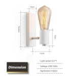 Wandlamp voor binnen, industrieel, wandspot, retro design, wandlamp, draaibaar, metaal, vintage wandverlichting voor restaurant, keuken, hal, café, kinderen, bar, E27 (zonder lamp