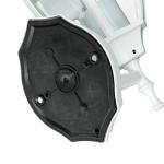 Aluminium wandlamp buiten wit rustiek glas E27 H: 38cm IP44 buitenlamp binnenplaats tuin balkon terras