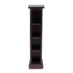 RUSTICALES houten cd-rek CD Tower | massief mahonie hout, 76x15,5x16cm (HxBxD) | houten plank met 4 vakken, cd-opslag | kleur: 03 donkerbruin