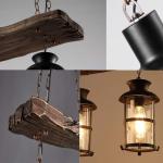 Vintage hangende lamp Industriële metalen Lineaire kroonluchter Armatuur Stijl Retro rustieke hangllicht Edison Vintage verlichting Houten kroonluchter 2 koplampen glazen lampenka