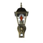 Antieke buitenwandlamp Wandlamp met bewegingsmelder met glas in Tiffany stijl naar boven E27 230V verlichting Buitentuin tuin sensor