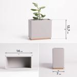 Alma Wandvazen, moderne hangende bloempotten voor aan de muur, 3-delige plantenpotset van hoogwaardig hars voor kamerplanten, kunstplanten, bloemen enz., grijs