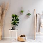 Wandvazen -Ellie- | Hangende keramische bloempotten 2-delig | wanddecoratie voor kamer, balkon en tuin | lichtgrijs (mat)
