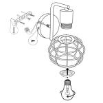 Wandlamp voor binnen, hout, E27 wandlamp, vintage, industrieel, wit, retro lamp van kooi, metaal, moderne wandlampen voor woonkamer, eetkamer, slaapkamer, hal, keuken