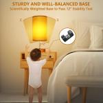 Nachtlampje set van 2 Touch Dimbare LED-tafellamp met USB A Type C aansluitingen, tafellamp E27 houtnerf voor slaapkamer, incl. 6W 600lm LED-lamp