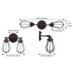 Industriële wandkandelaar, rustieke zolder, antieke wandlamp, draadkooi, verstelbaar stopcontact, Edison, vintage, metaal, retrolamp, lampen voor slaapkamer (zonder lamp) (met 2 l