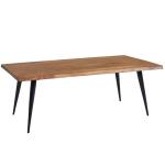 Koffietafel Massief Sheesham-Hout en Metaal 110x60x40 cm Salontafel Bruin | Vierkante Tafel Woonkamer Moderne met Boomrand | Lage Bijzettafel Woonkamertafel