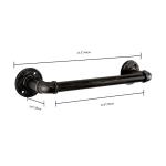 Rohrhandtuch Bar Wand montiert Industriehandtuch Rack Halter Rustikale Heavy Duty Badezimmer Hardware (12 inch, Schwarz Grau)