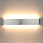 Led-wandlampen, 20 W, 50 cm, modern licht, aangenaam aluminium licht, verlichting voor woonkamer, slaapkamer, woonkamer, hal, trap, lichaam, zilver, 3000 K warm wit