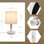 Bedlampje set van 2 tafellamp woonkamer - houten tafellamp E27 fitting bedlamp slaapkamer wit landhuisstijl bedlampje nachtkastje modern voor eetkamer landhuis restaurant