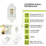 Rustieke buitenwandlamp "Livorno" wit met E27 fitting tot 60W - scheepslamp scheepslamp buitenlamp
