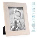 Fotolijst, 13 x 18 cm, hout, blauw, set van 5 echt houten frame, rustiek, strandhuis, Made in Germany, echt glas, om op te hangen en neer te zetten, extra accessoires - drijfhoutlo