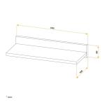 Wandrek 45 x 8 x 19 cm, bruin rustiek eiken, spaanplaat van hout, hangrek WM056-ER, wandrek, boekenrek, fotorek, keukenrek, hangend wandplank, plankplank, zwevend rek