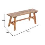 Vintage Anzio houten bank, 90 x 26 x 39 cm (l x b x h), rustieke zitbank, oude houten look