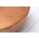Ronde salontafel Orient II - 60 cm - koper metaal aluminium - hamerslag design - handgemaakte woonkamertafel