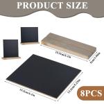 8 stuks standaard krijtbord klein 15 x 13 cm leisteen bord om te beschrijven, dubbelzijdig krijtbord, kleine om te beschrijven, buffet, prijskaartjes, staander voor bar, café