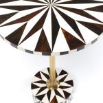 Design bijzettafel Domero Star wit/bruin, diameter 40 cm, woonkamertafel, bijzettafel rond, salontafel, stalen frame, bijzettafel, 60 x 40 x 40 cm (H x B x D)