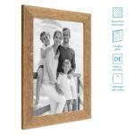 Fotolijstset hout eiken-look, 9-delige frameset echt houten frame, rustiek, strandhuis, Made in Germany, echt glas, om op te hangen, extra accessoires - drijfhoutlook met een vleug