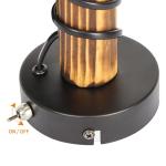 Wandlamp voor binnen, hout, vintage retro met schakelaar, industrieel design, E27, wandspot, zwart, met 1 vlam, van metaal, wandspot voor slaapkamer, woonkamer, hal, café, zonder 