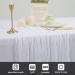 Tafelloper, 6 stuks, wit, 55 x 300 cm, rustieke gaas, boho-tafelloper, kaasdoek, Cheesecloth, bruiloft, tafelkleed voor bruiloftsfeest, bruidsfeest, tafeldecoratie