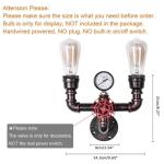Waterpijp wandkandelaar waterleiding vintage retro wandlamp nostalgische wandlamp industriële wind creatieve E27 x 2 rustieke wandverlichting restaurant bar café wandlamp gang ke